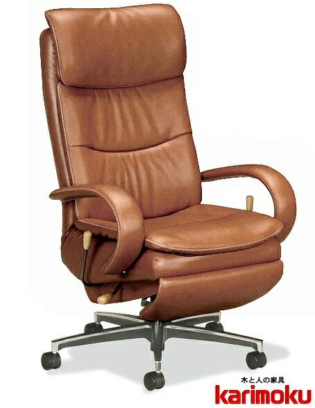 楽天市場】カリモク XU7720 PCチェア デスクチェアー 本革張レザー1P