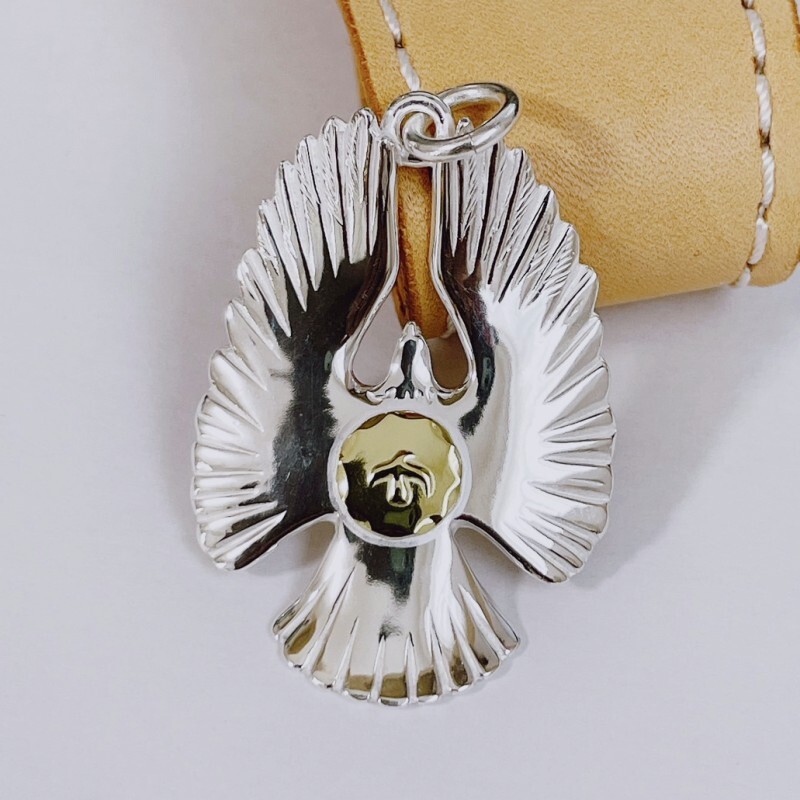 楽天市場】18金 ペンダントトップ 金メタル付きイーグルペンダント 18k