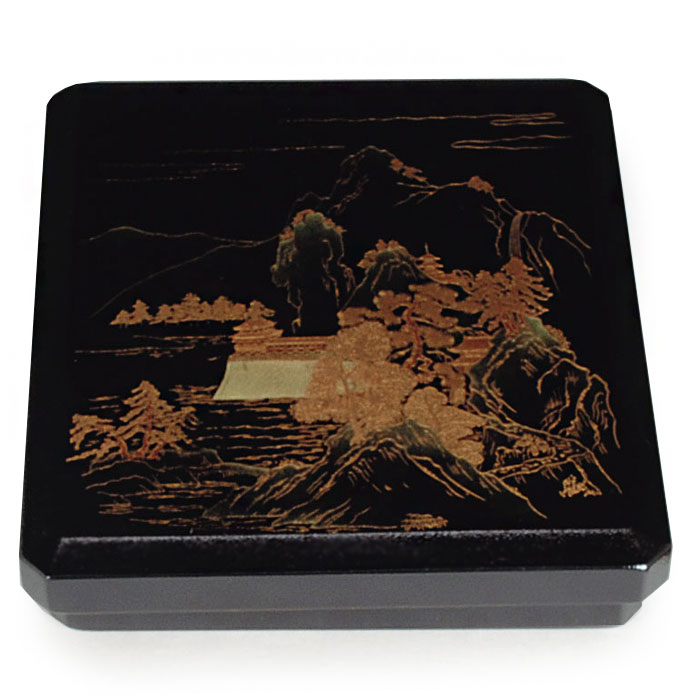 楽天市場】茶道 七事式五段重硯箱 黒掻合塗 湖彩作 : 茶道具・抹茶