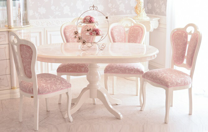 ① サルタレッリ フローレンス 木製ダイニングチェア 二脚セット 姫系