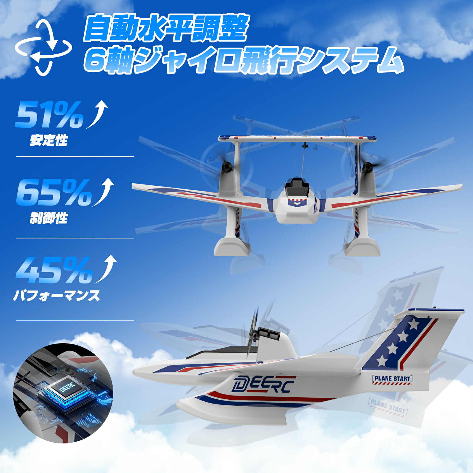 楽天市場】ラジコン飛行機 おもちゃ DEERC 水陸空 戦闘機 ラジコン