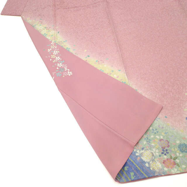 楽天市場】【新古品】 訪問着 着物 正絹 袷 薄ピンク地 金通し 金駒