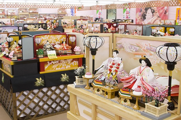 雛人形ケース飾り 雛人形】ケース飾り 親王飾り「桜金ぼかしパノラマアクリル」 (322926