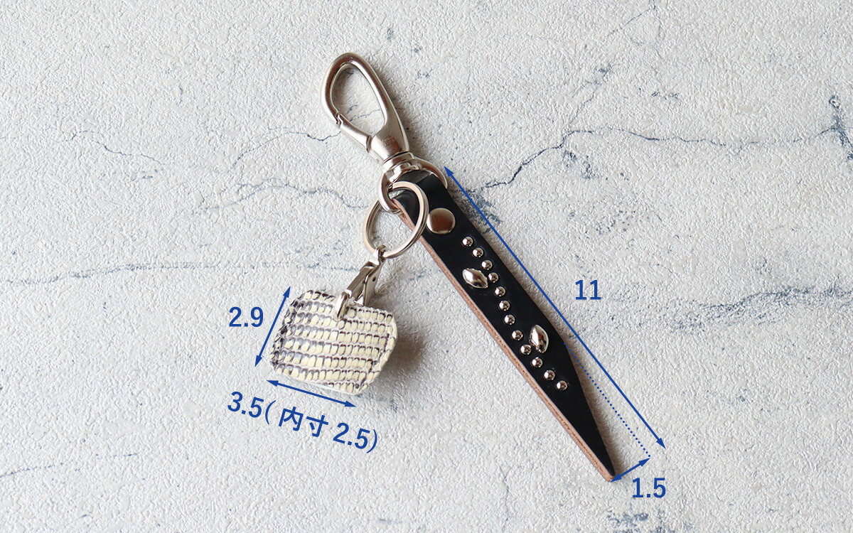 GALEE ブラックレザーキーホルダー GALEE ブラックレザーキーホルダー