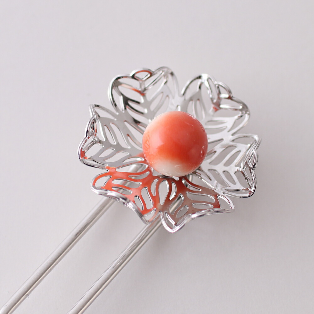 本赤珊瑚 玉 簪 93g チヒチ 東さ8-0107☆1F 本赤珊瑚 玉 簪 93g チヒチ