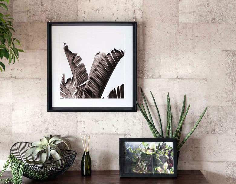 楽天市場】アートパネル 壁掛け インテリア リーフ モノクロ 50×50cm