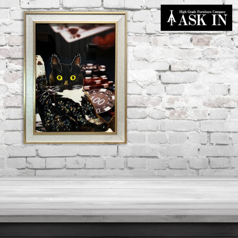 楽天市場】クリスタルアート 水晶 35x45cm 黒猫 cat ねこ 動物 街