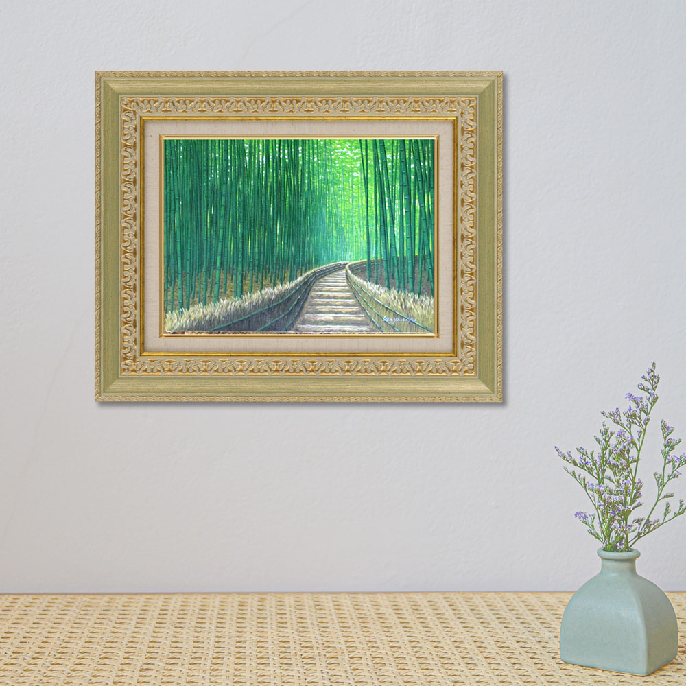 楽天市場】手描き 油絵 絵画 額入り油彩 油彩画 竹林3 F4サイズ 新屋敷