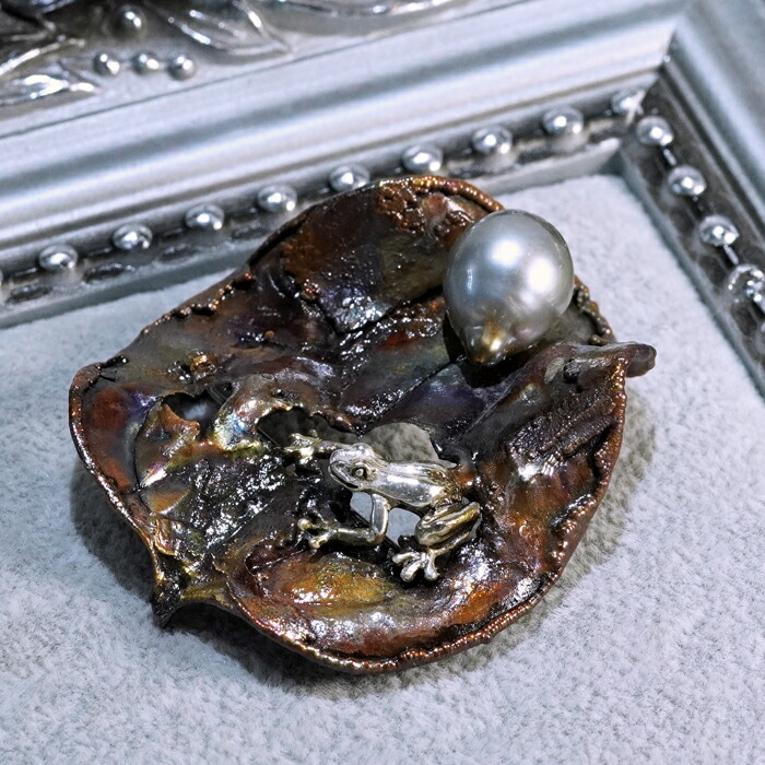 楽天市場】天然 南洋真珠 かえる ブローチ シルバー 真珠 パール
