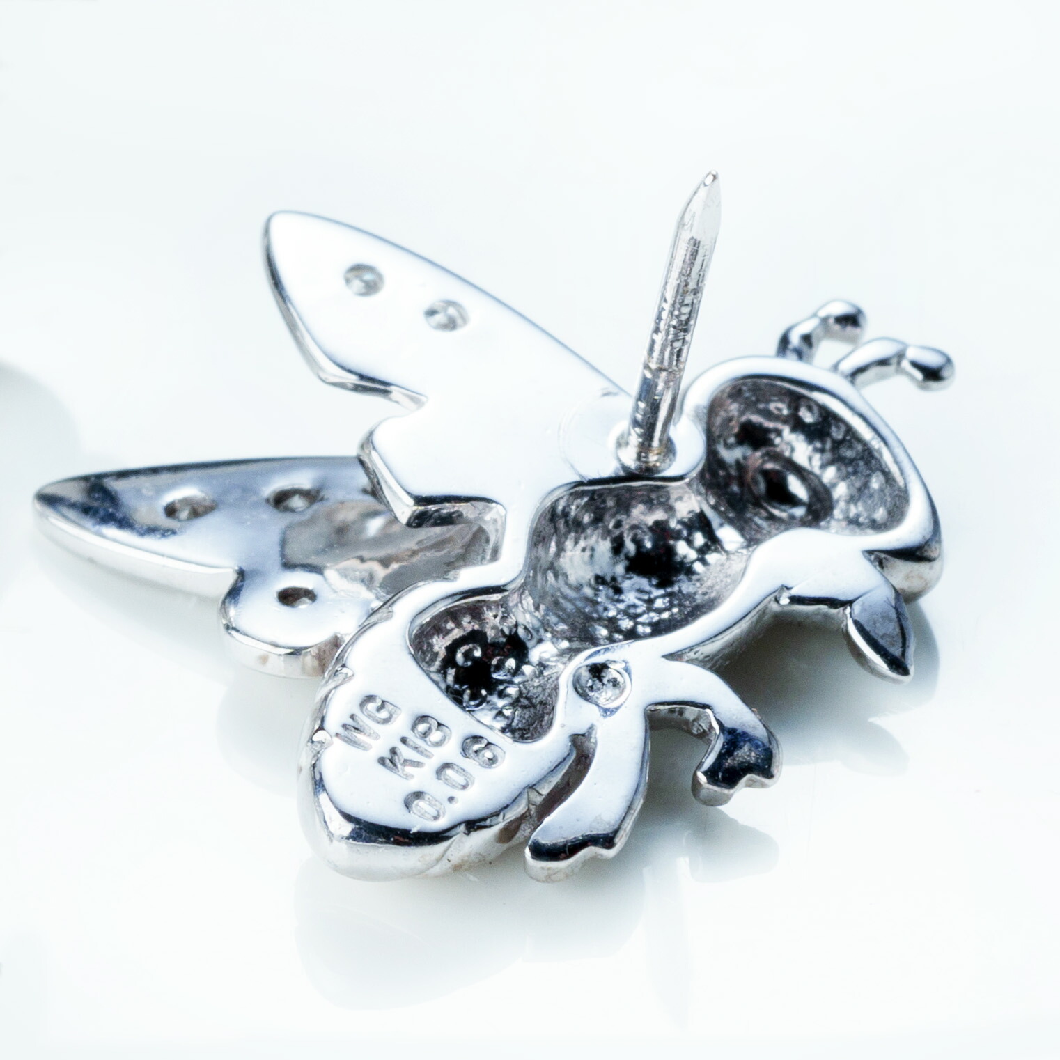 楽天市場】K18WG ハチ 天然 ダイヤモンド タイピン タイタック 蜂 K18