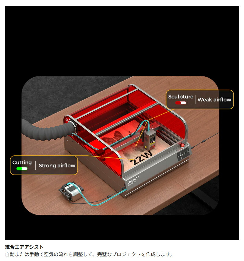 楽天市場】Creality Falcon2-Pro-22W レーザ彫刻機 22W 彫刻範囲
