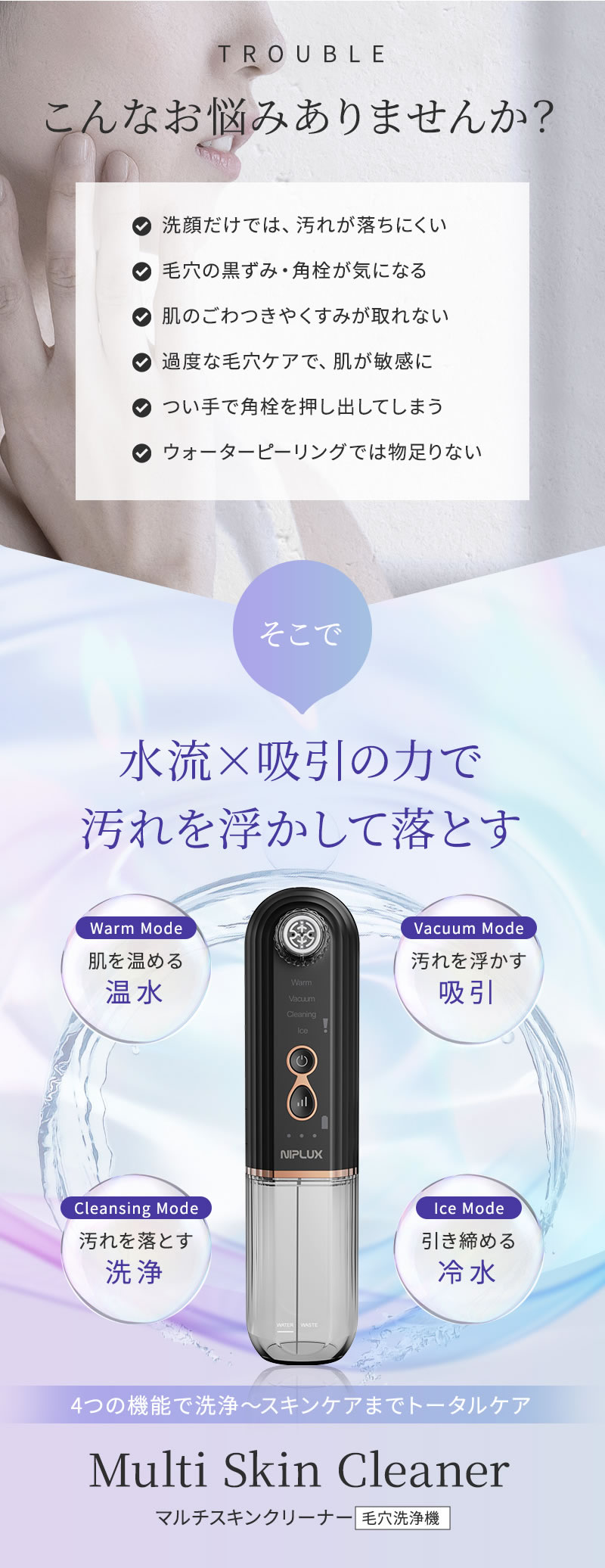 楽天市場】【正規販売店】毛穴吸引器 NIPLUX ニップラックス マルチ