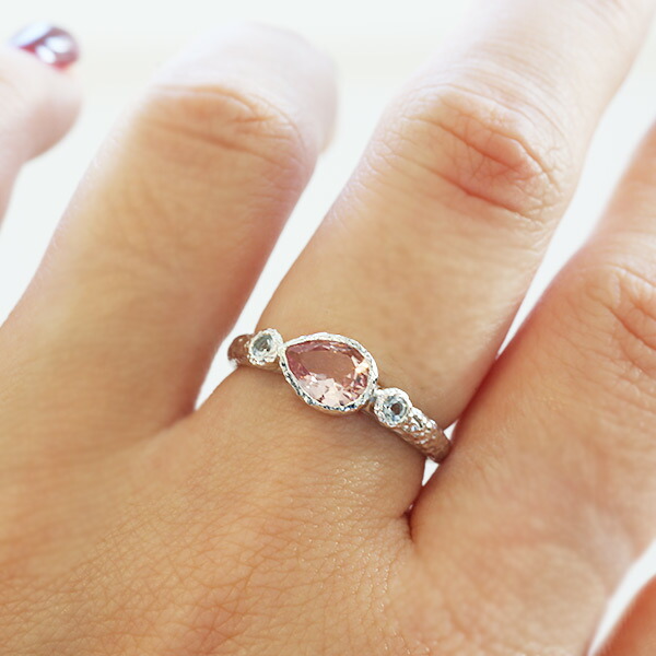 数量限定 トップカラーモルガナイト アクアマリン リング ロック 指輪