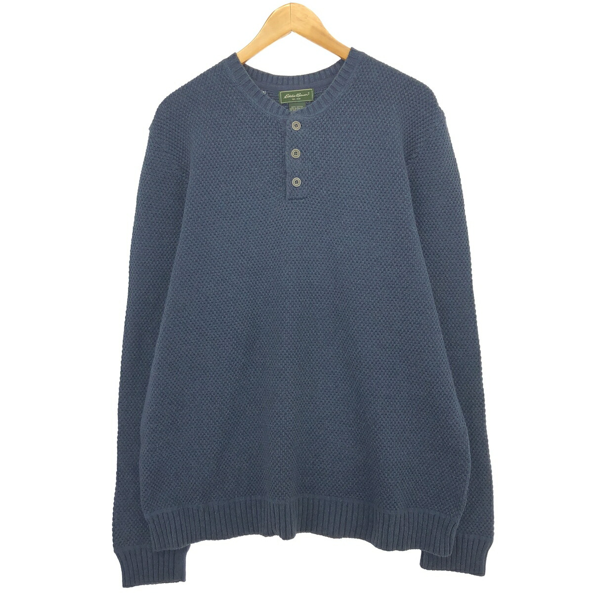 古着 エディーバウアー Eddie Bauer ヘンリーネック コットンニット