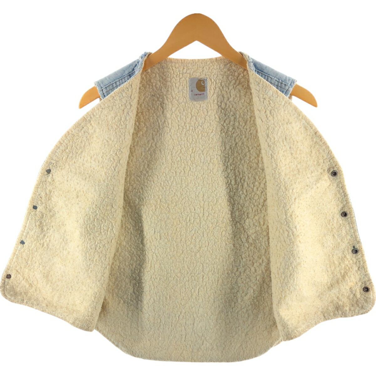 古着 70年代 カーハート Carhartt バットダイ デニムボアベスト メンズ