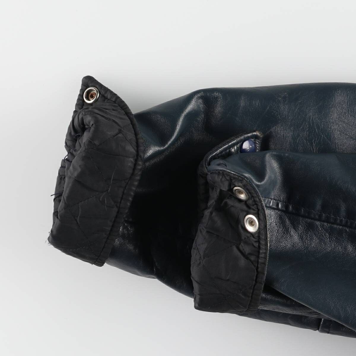 Sustainable fashion】カナダ製レザースタジャン 黒XL カナダ製 レザー