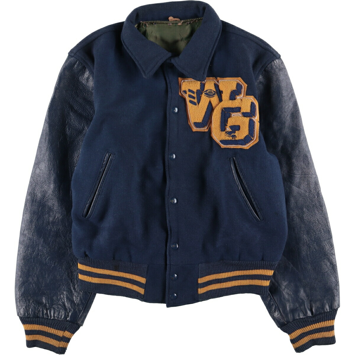 70s Hatchers ウール×レザー スタジャン インディアン パッチ 70s