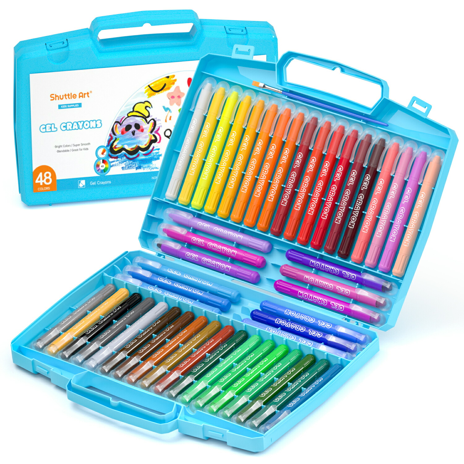 楽天市場】【送料無料】クレヨン 48色セット 繰り出し 水性 洗える