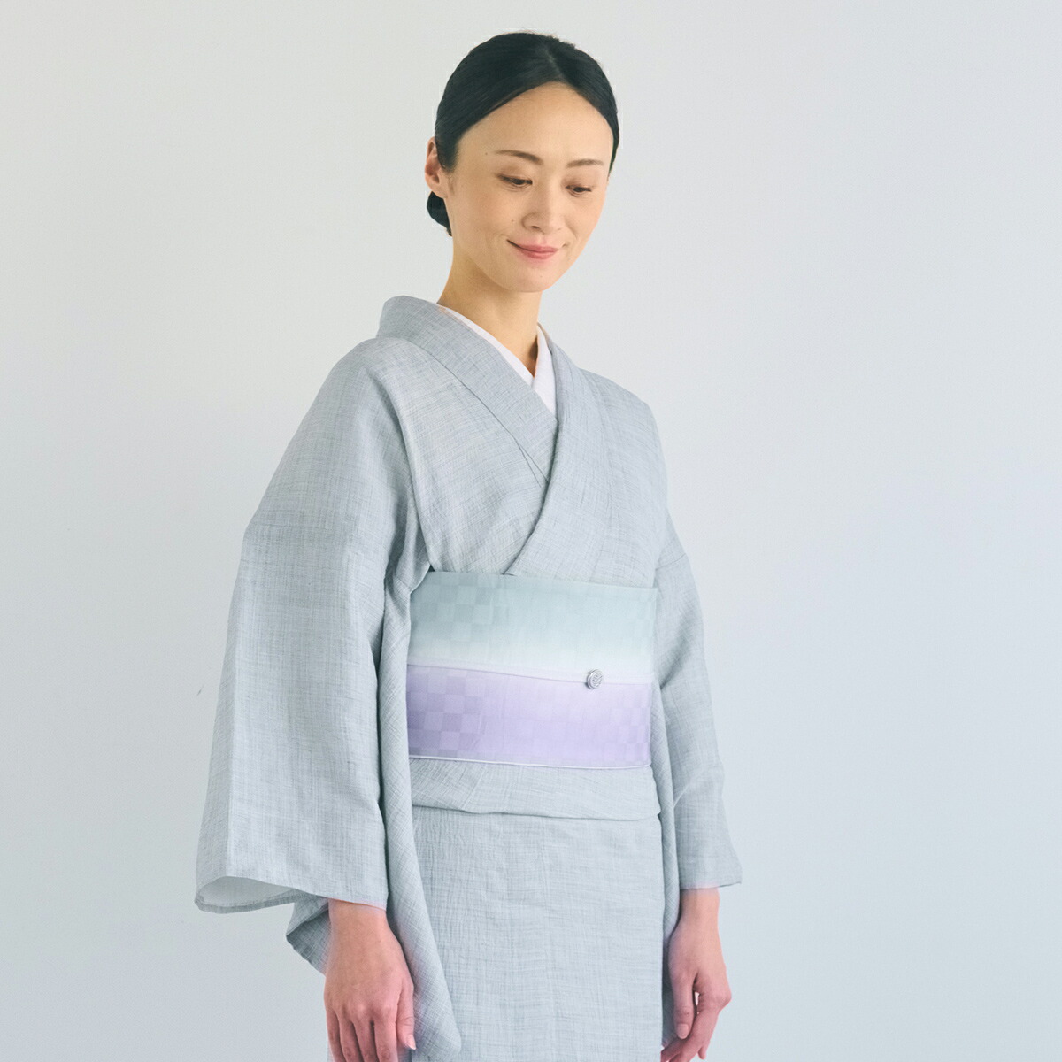 CHIKUMO-千雲-】洗える夏きもの 麻楊柳/紺白 近江ちぢみ くるり｜着物