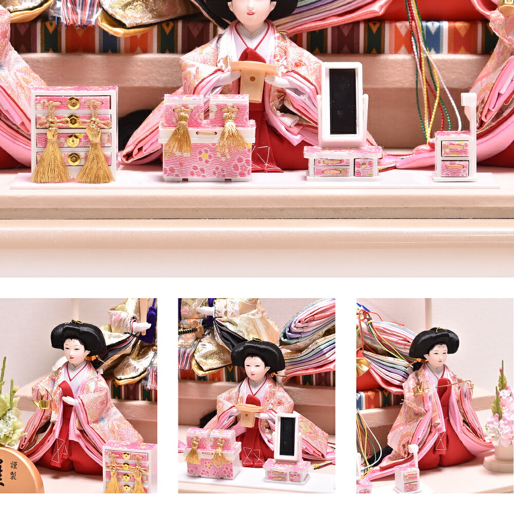 選べる2種類】咲良 さくら 間口58cm 雛人形 ケース飾り（マロン・ピンク）