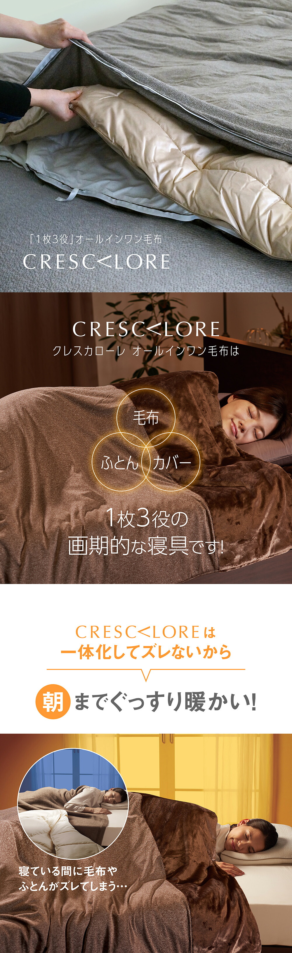 楽天市場】CRESCALORE オールインワン毛布 クレスカローレ