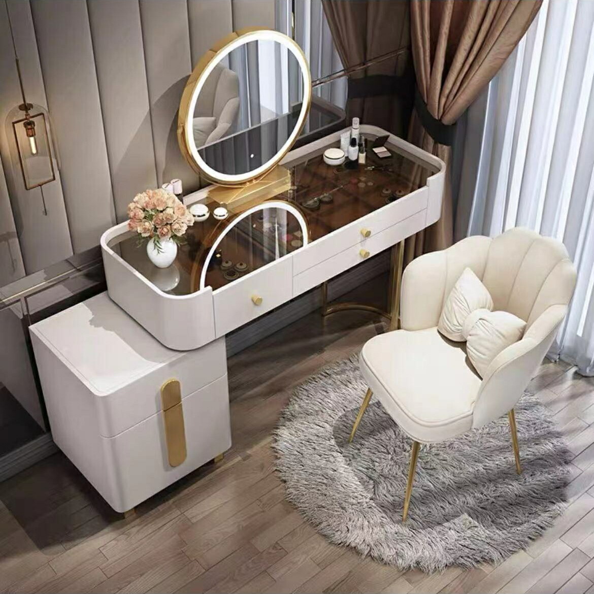 楽天市場】期間限定クーポン配布中 ドレッサー 北欧風 鏡台 オシャレ