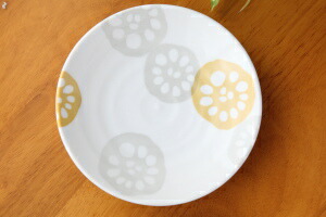 楽天市場】軽量 れんこん4寸皿（黄色） 美濃焼 直径13.8cm×高さ2.3cm