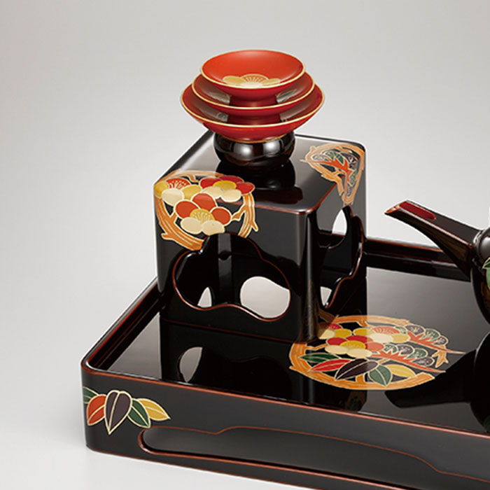 楽天市場】お屠蘇セット おしゃれ 日本製 国産 会津漆器 新松クリ足 四