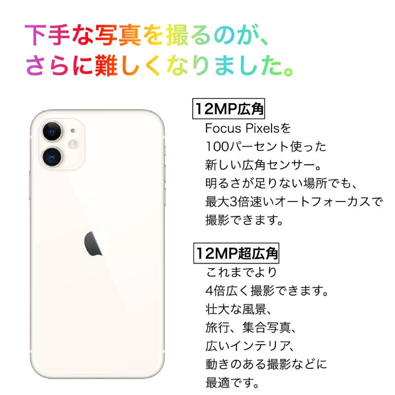 Bランク】SIMフリー iPhone11 64GB ホワイト MHDC3J/A A2221