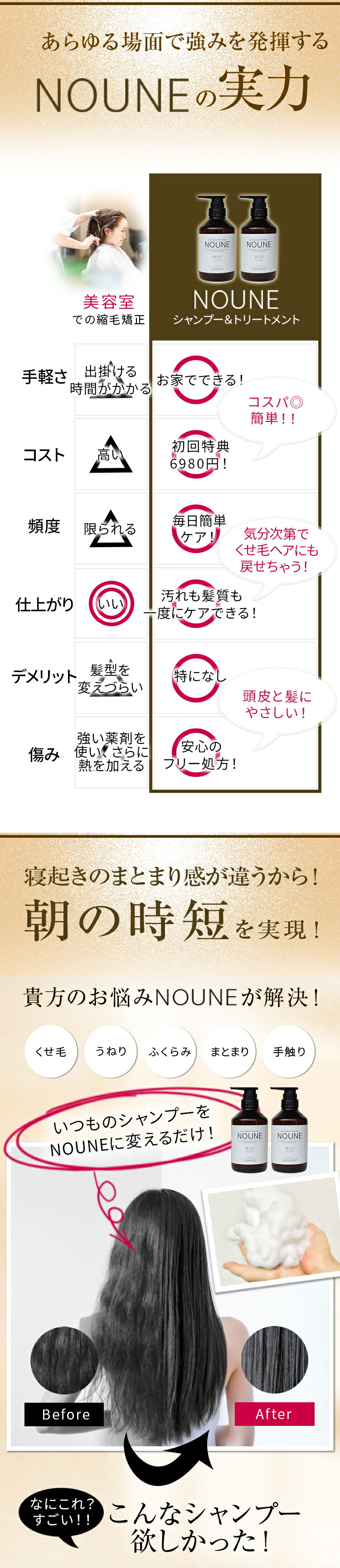 楽天市場】【お試し セット 7日間 】 NOUNE ストレート シャンプー