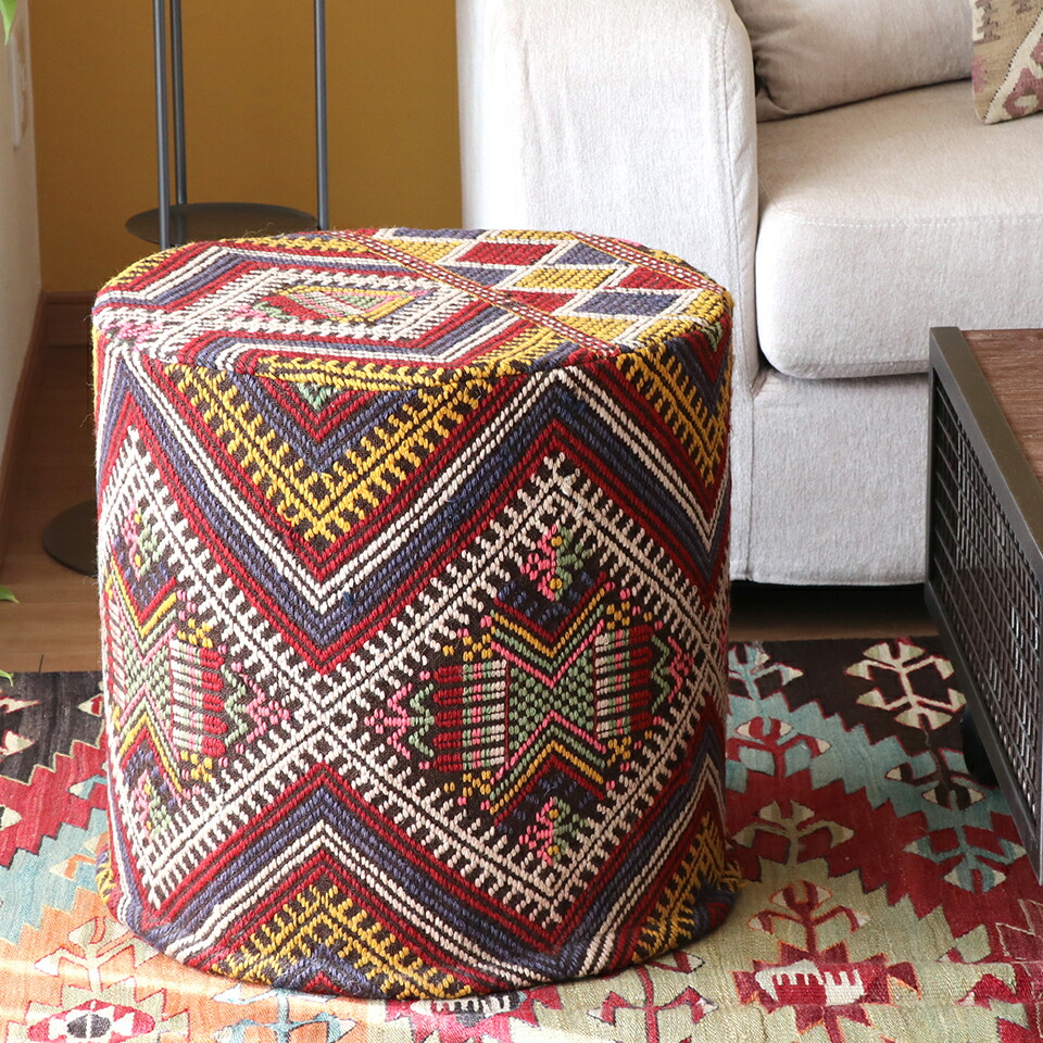 楽天市場】オールドキリムプフ キリムスツール シリンダー Old Kilim