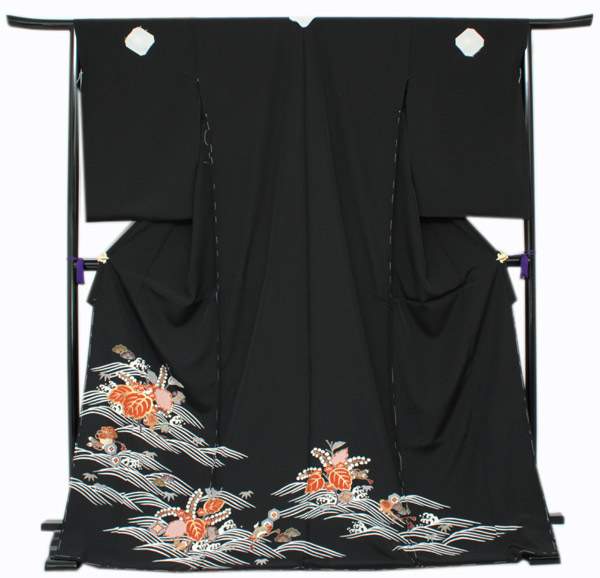 楽天市場】【正絹黒留袖 未仕立て 仮絵羽 梅と松に波柄】礼装 黒留め袖