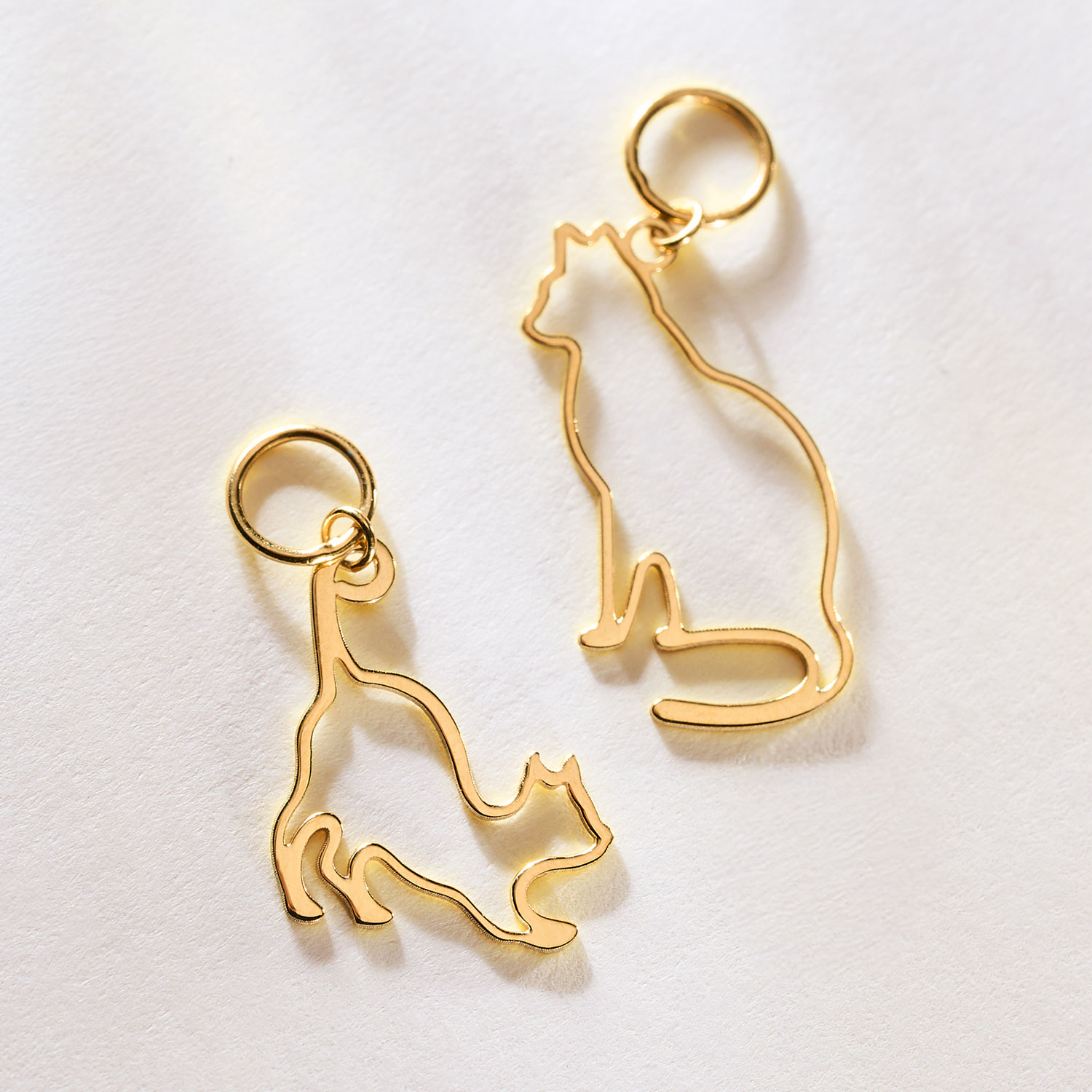 楽天市場】2点セット【最短当日出荷】猫モチーフ ゴールド ジュエリー