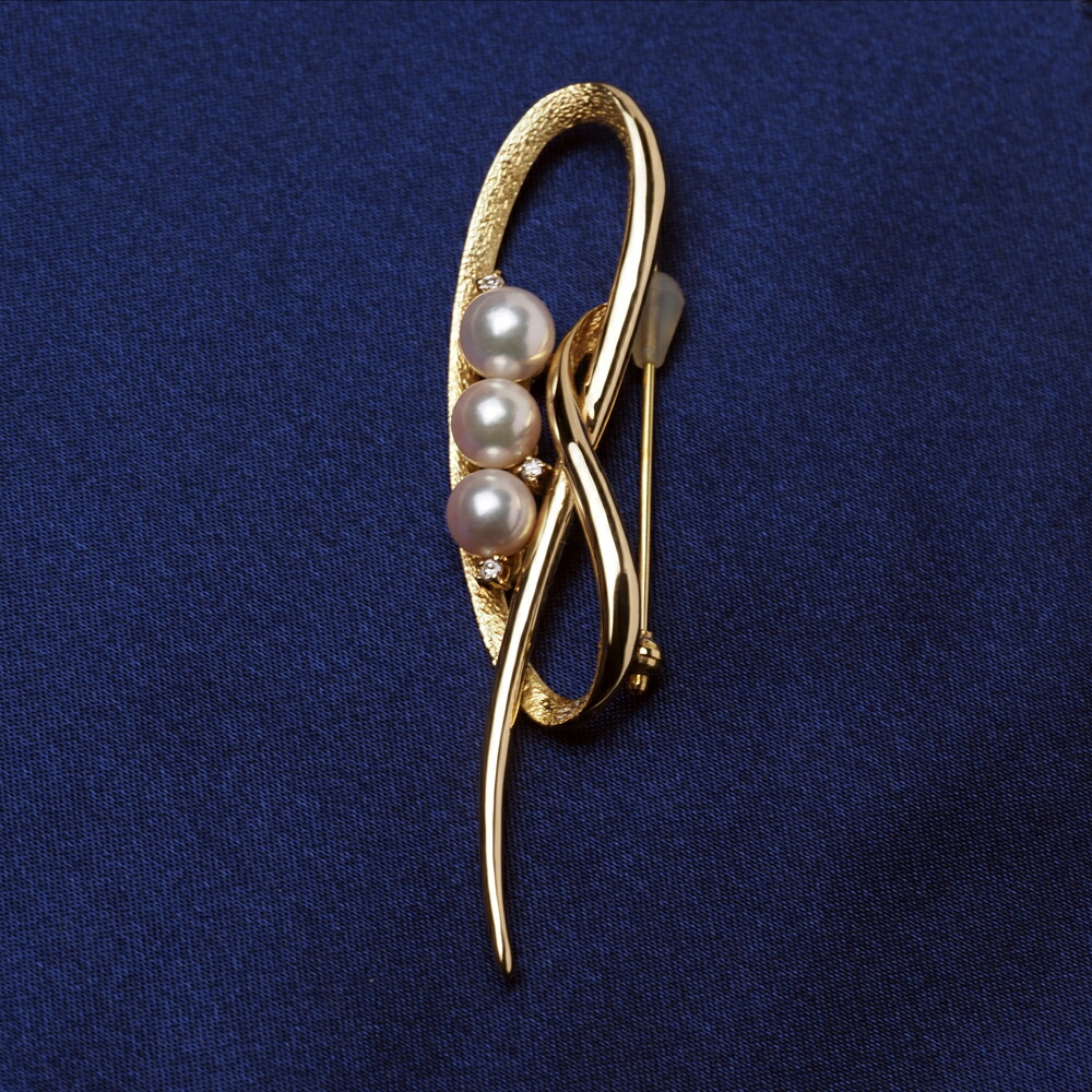 楽天市場】K18 アコヤ本真珠 ブローチ あこやパール 18金イエロー
