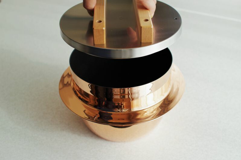 純銅製 羽釜 『ごはんはどうだ！』 5合 桐製 釜受けセット】 新光金属