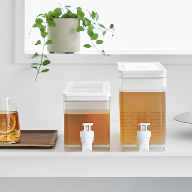 お取り寄せ】山崎実業 tower 冷蔵庫ドリンクサーバー 1.8L ホワイト