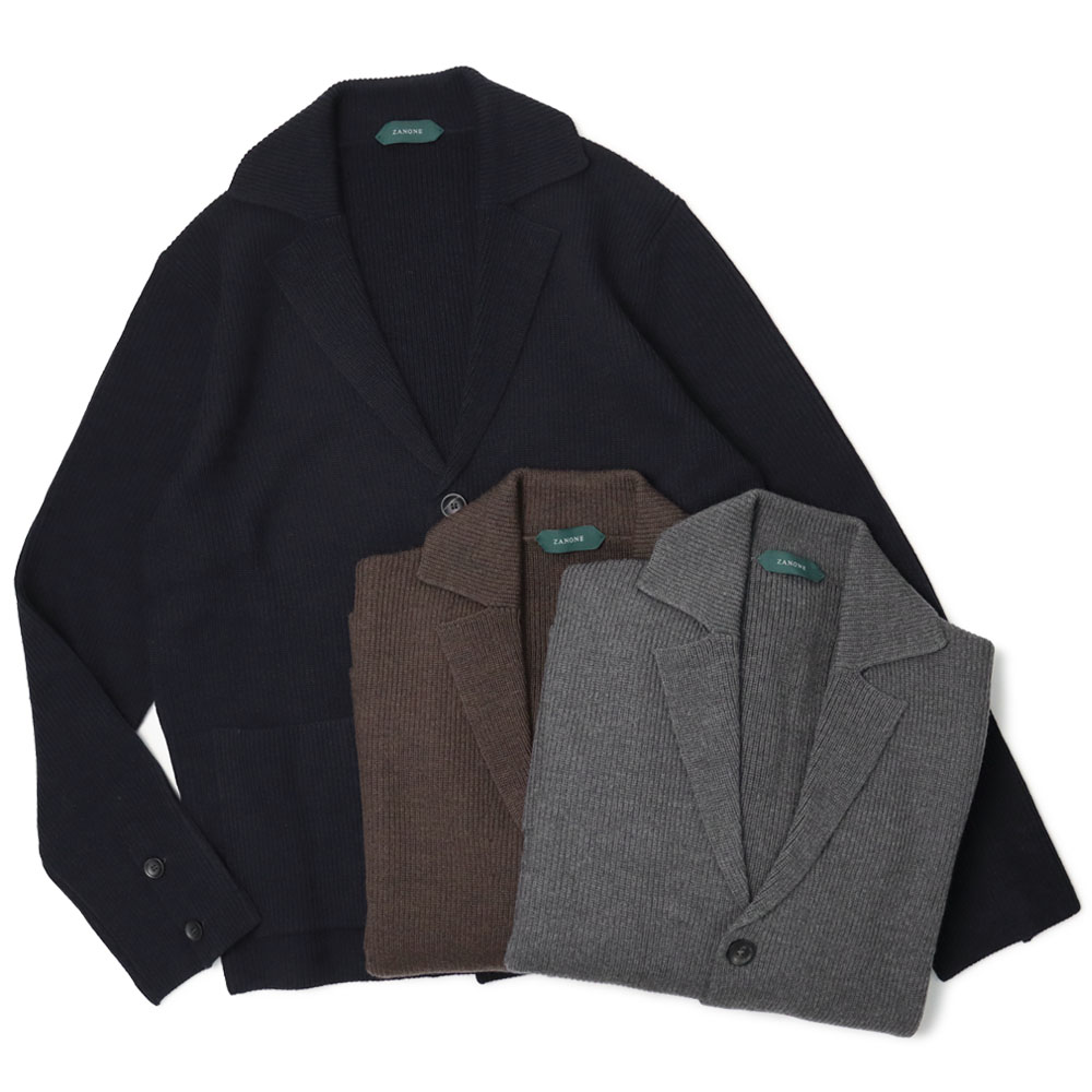 ザノーネ / ZANONE / ニット ジャケット / ウール 7G / リブ編み