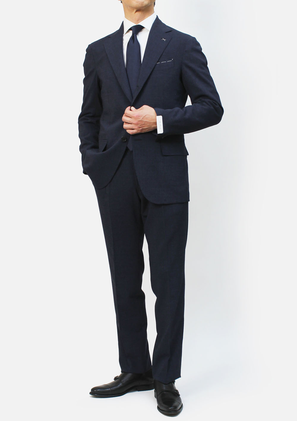 デ ペトリロ / De Petrillo / ワンプリーツ スーツ / ウール / シア