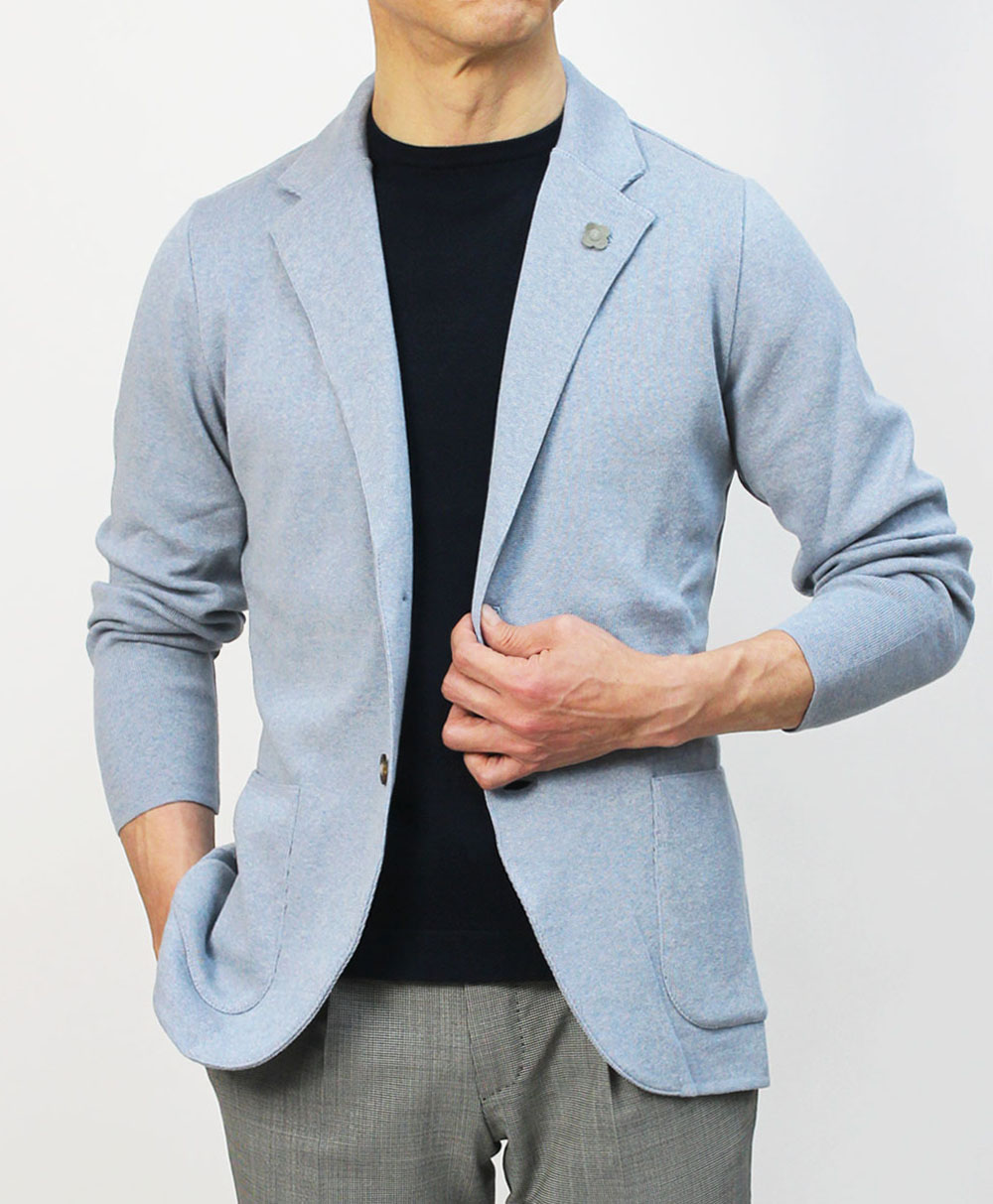 ラルディーニ / LARDINI / ニット ジャケット / 細身型 / コットン