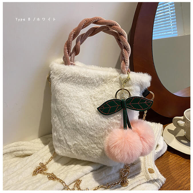 楽天市場】1B15 ファーバッグ レオパード トートバッグ ショルダー