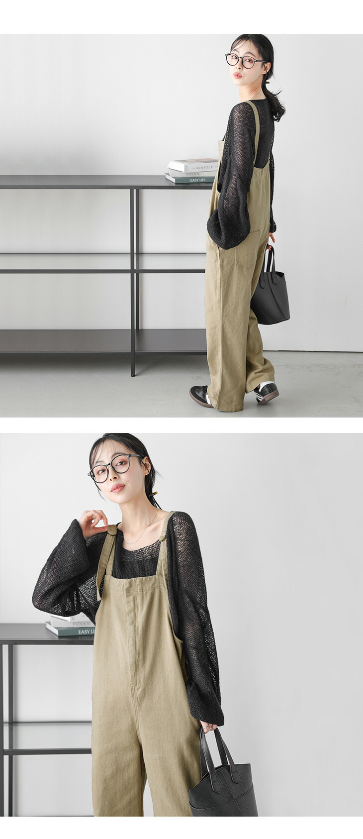 フロントジップ デニム オーバーオール サロペット レディース