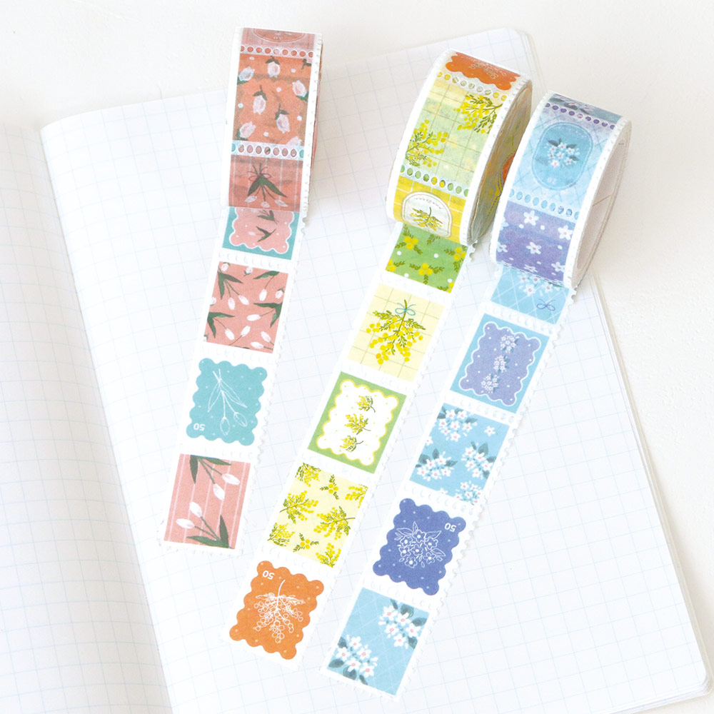 楽天市場】パルテール／切手型マスキングテープ《マステ/花柄/ギフト