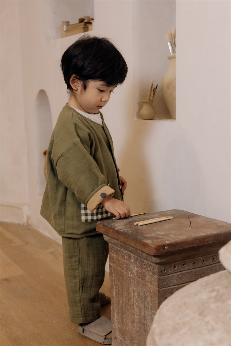 organic zoo】Olive Fisherman Pants 【1-2歳/2-3歳/3-4歳】 オリーブ
