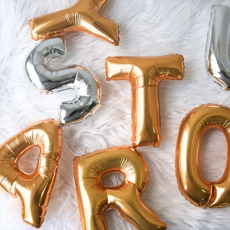 アルファベットバルーン 14cm ミニサイズ A〜Z 単品販売 膨らませてお届け