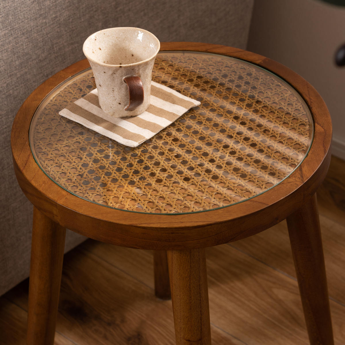 楽天市場】サイドテーブル Sサイズ 高さ45cm ラウンドガラステーブル