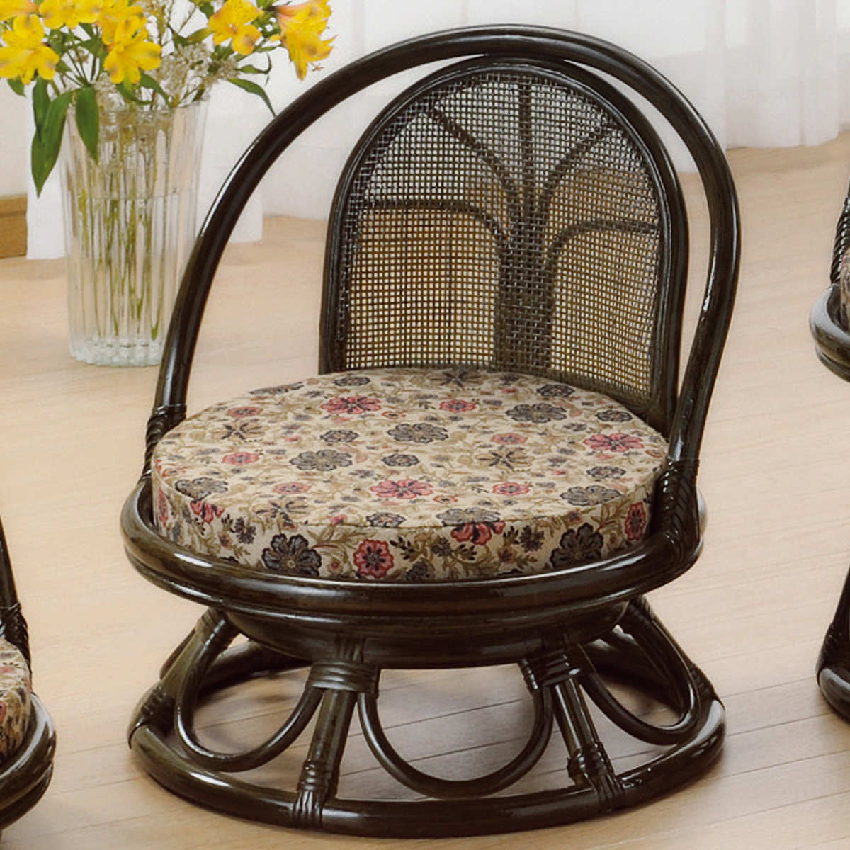 楽天市場】籐 回転座椅子 ミドルタイプ ラタンチェア 座面高23cm