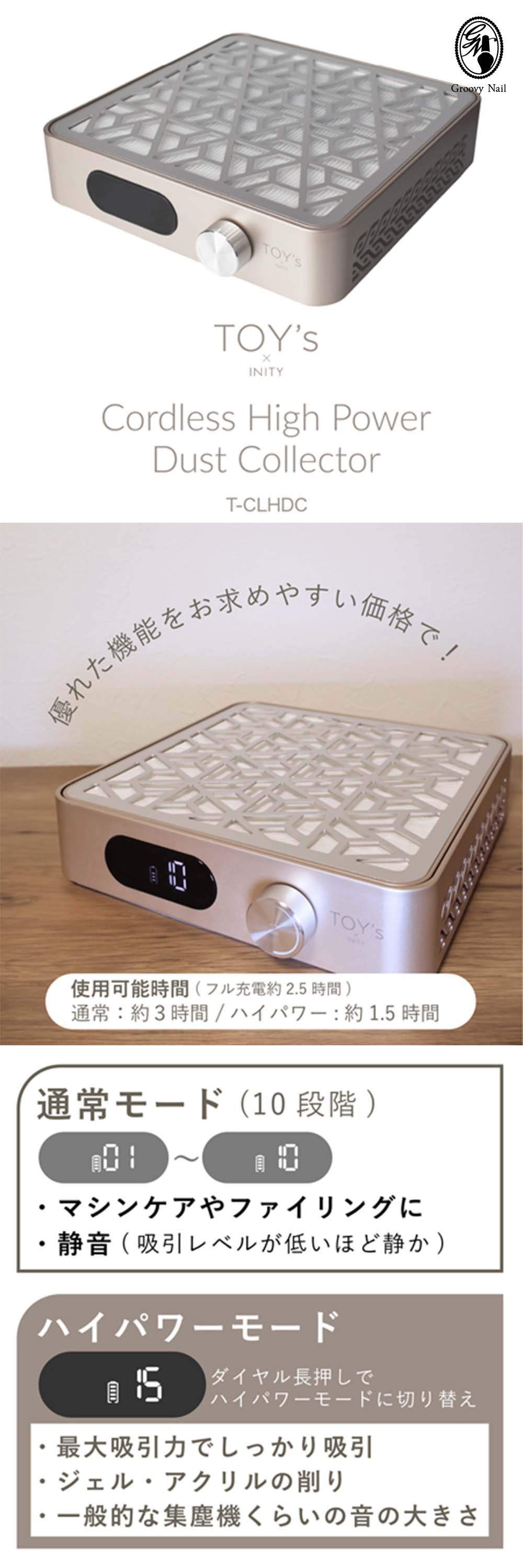 楽天市場】TOY's × INITY コードレスハイパワーダストコレクター 充電