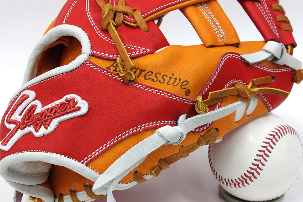 久保田スラッガー オーダー軟式グローブ 25MS W-44 KSオレンジ×レッド