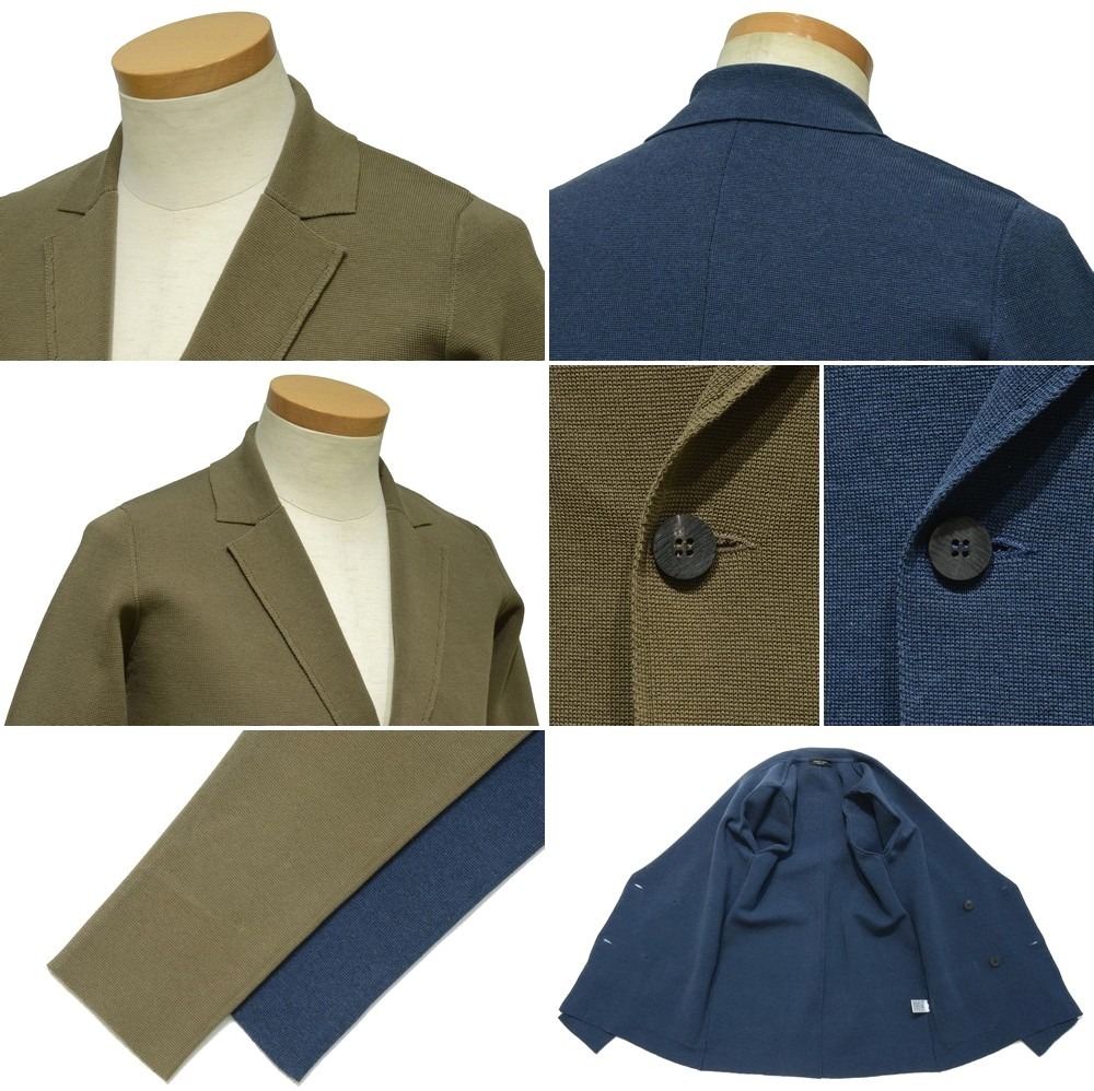 Roberto Collina ローゲージニットジャケット　ネイビー　イタリア製 ロベルトコリーナ/roberto collina」爽やかなニットジャケット