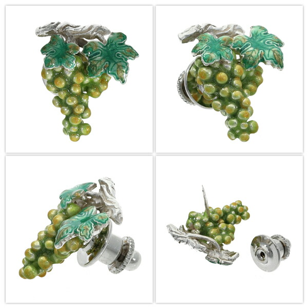 サツルノ 選べる2カラー ブドウ シルバー925 ピンブローチ 葡萄 ぶどう